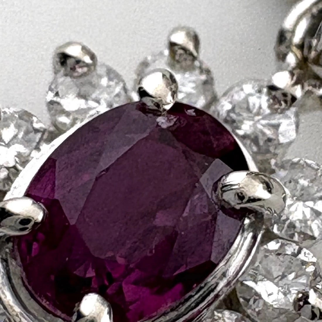 RUBY DESIGN NECKLACE PLATINUM PENDANT - 2