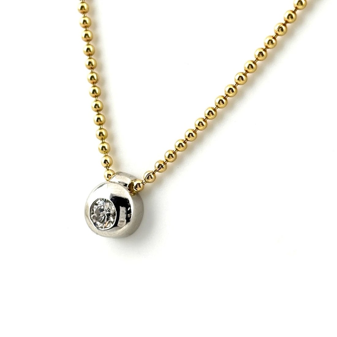 MELEE DIAMOND DESIGN YG YELLOWGOLD PLATINUM NECKLACE: Melee diamond design YG YellowGold Platinum Necklace Brand: Unbranded Type: Necklace Material: Pt850, Color: Yellow Gold Size: hain / code 40.5cm(15.9") Pendant size 8.5×7.3mm(0.3") 