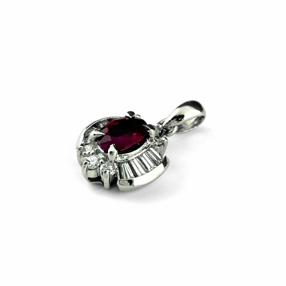 RUBY PENDANT HEAD PLATINUM MELEE DIAMOND - 2