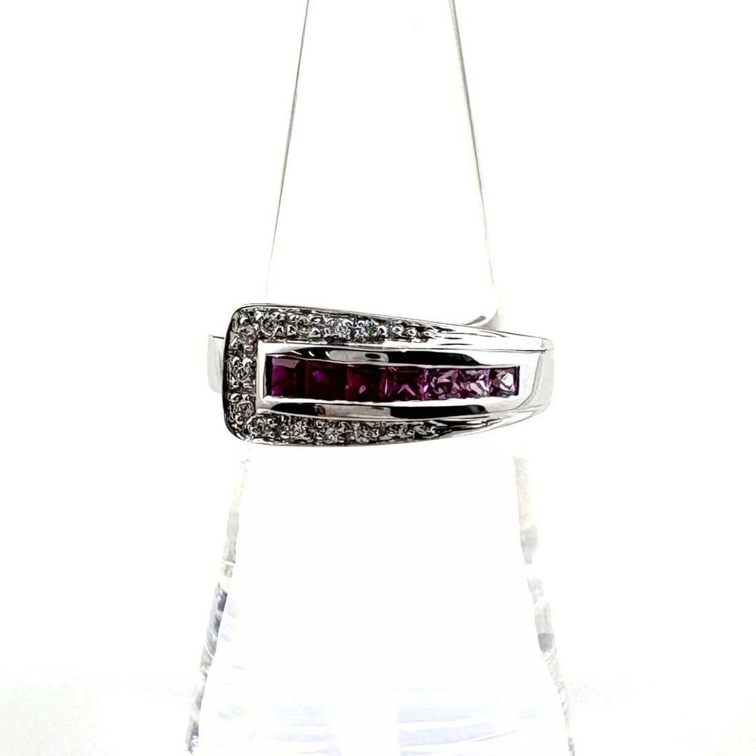 RUBY DESIGN RING WG WHITE GOLD PINK SAPPHIRE