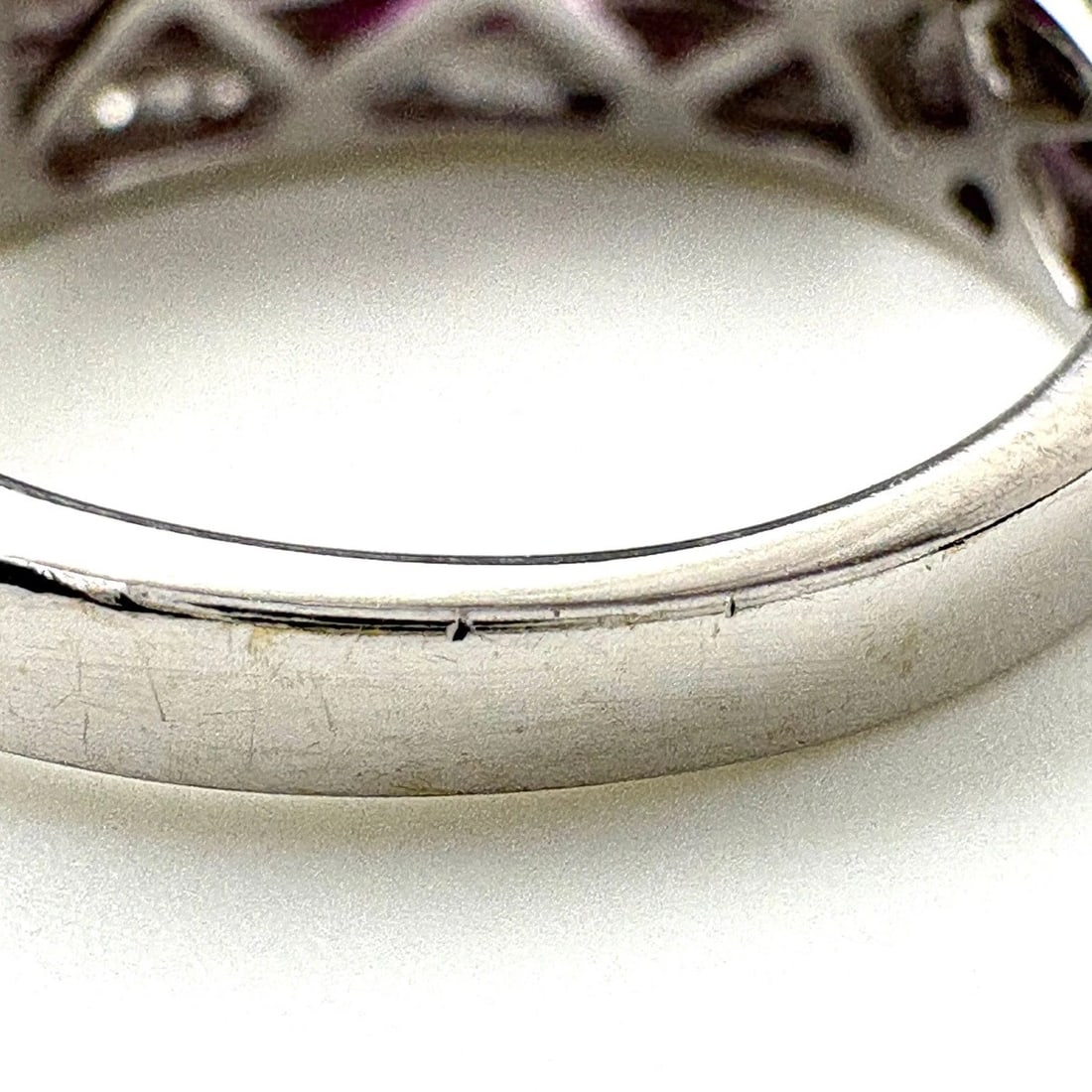 RUBY DESIGN RING WG WHITE GOLD PINK SAPPHIRE - 4