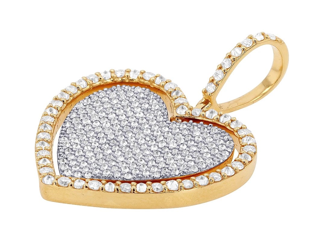 ROTATING HEART FRAME DIAMOND MEMORY PENDANT - 2