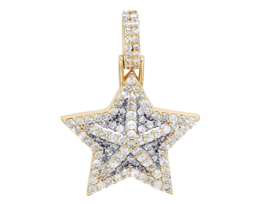 STAR REAL DIAMOND PENDANT 10K YELLOW GOLD (1 of 2)