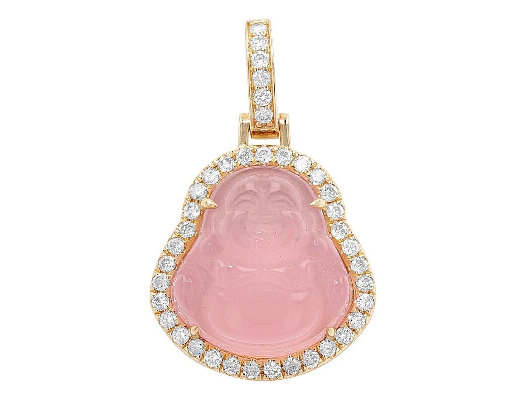 BUDDHA REAL DIAMOND SYNTHETIC JADE PENDANT (1 of 2)