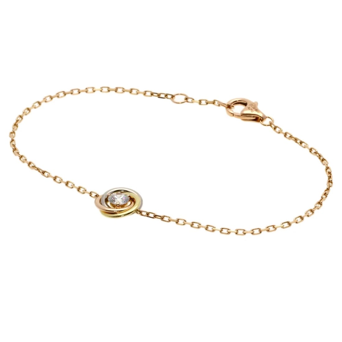 CARTIER TRINITY DIAMOND BRACELET K18 YELLOW GOLD: CARTIER Trinity Diamond Bracelet K18 Yellow Gold Brand: CARTIER  Type: Bracelet  Material: K18 Yellow Gold/18K Pink Gold/K18 White Gold, Main Stone/Creation Natural  Color: Exterior Color Gold  Size: