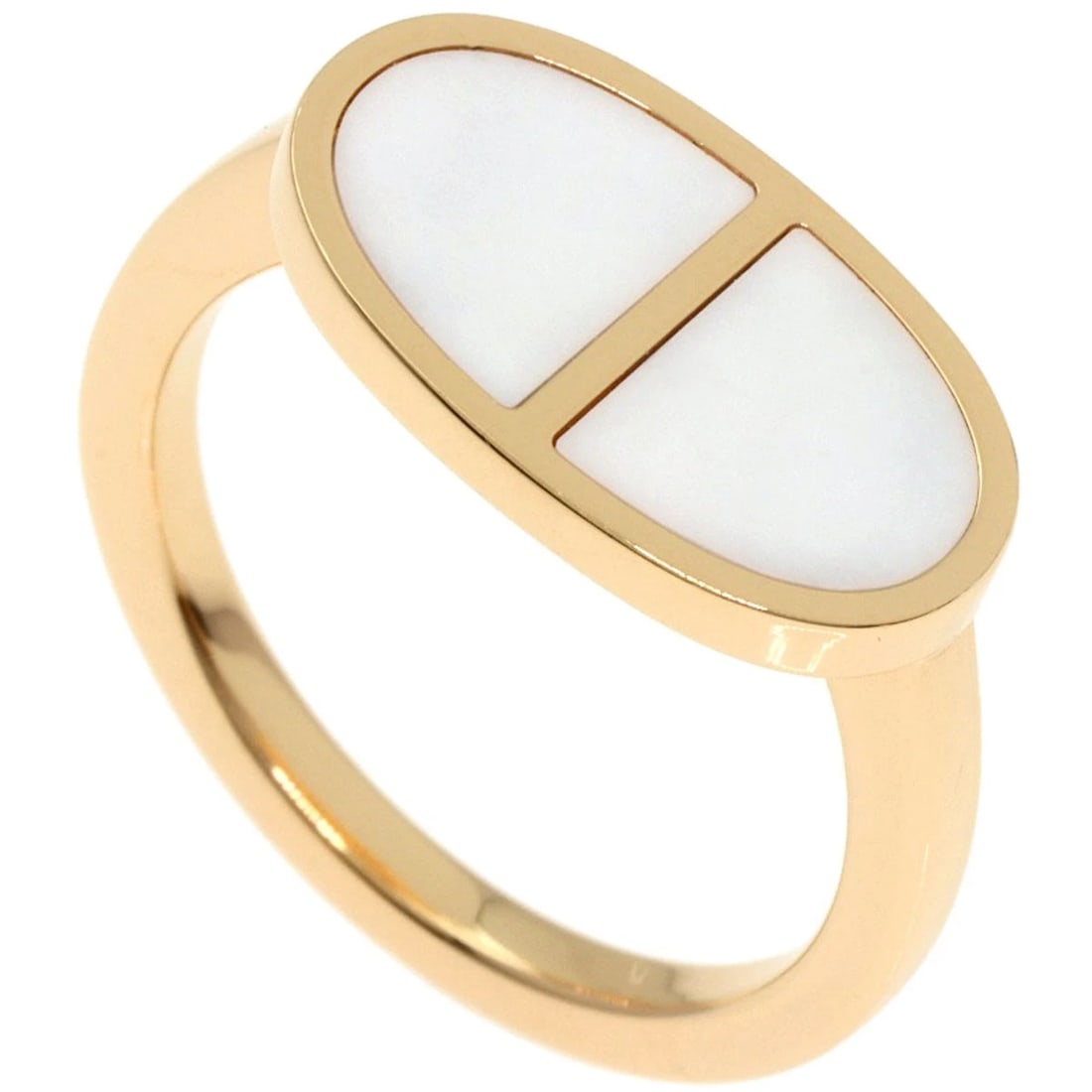 HERMES SHANE DUNKLE VERSO RING K18 PINK GOLD: HERMES Shane Dunkle Verso Ring K18 Pink Gold Brand: HERMES Type: Ring Material: K18 Pink Gold, Color: Exterior Color Gold Size: 6.25 (US) Accessories: None Accessories Notice: When purchas