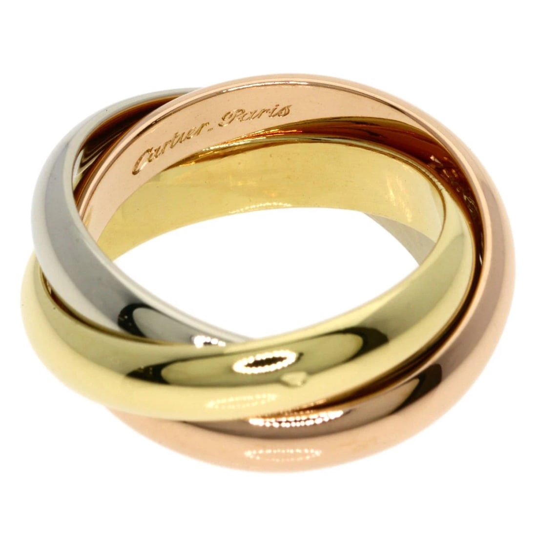 CARTIER TRINITY MM RING K18 YELLOW GOLD 18K PINK GOLD: CARTIER Trinity MM Ring K18 Yellow Gold 18K Pink Gold Brand: CARTIER Type: Ring Material: K18 Yellow Gold/18K Pink Gold/K18 White Gold, Color: Exterior Color Gold Size: 5.75 (US) Accessories: Non