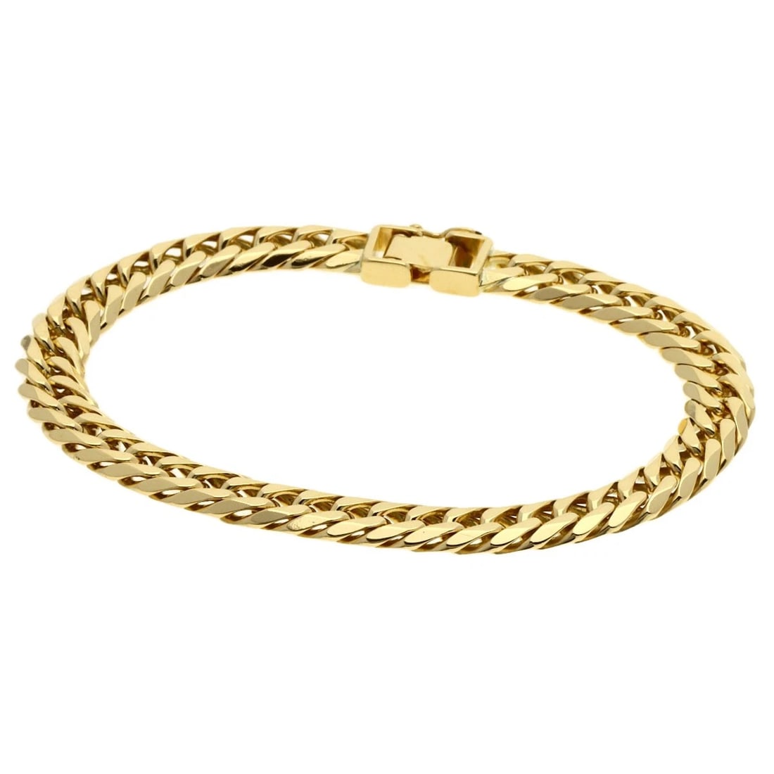 CURB CHAIN KIHEI 6 SIDES BRACELET K18 YELLOW GOLD: Curb chain Kihei 6 sides Bracelet K18 Yellow Gold Brand: SELECT JEWELRY Type: Bracelet Material: K18 Yellow Gold, Color: Exterior Color Gold Size: Chain Width:29.1inch/74mm Inner