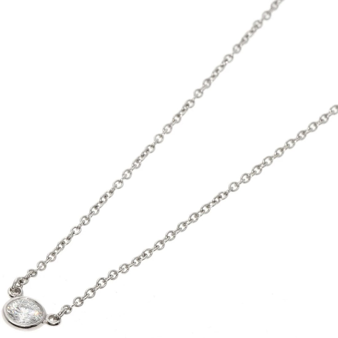 TIFFANY&CO. BY THE YARD DIAMOND NECKLACE: TIFFANY&Co. By The Yard Diamond Necklace Brand: TIFFANY&Co. Type: Necklace Material: Platinum PT950, Main Stone/Creation Natural Color: Exterior Color Silver Size: Chain Length:16.1inch/41cm