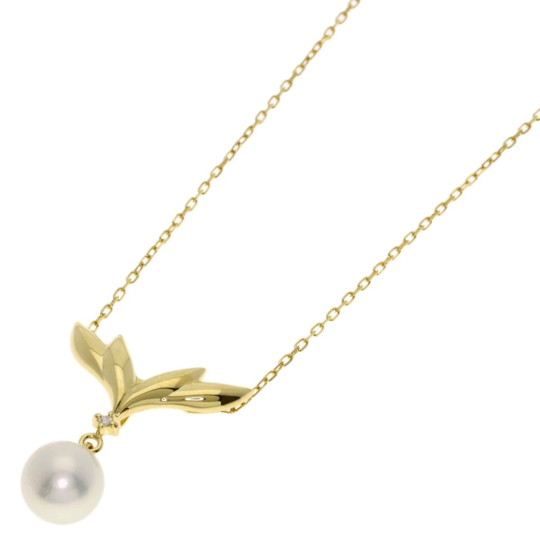 MIKIMOTO PEARL PEARL DIAMOND NECKLACE: MIKIMOTO Pearl Pearl Diamond Necklace Brand: MIKIMOTO Type: Necklace Material: K18 Yellow Gold, Color: Exterior Color Gold Size: Stone Size:0.3inch/7.6mm Chain Length:15.6inch/39.5cm Chain