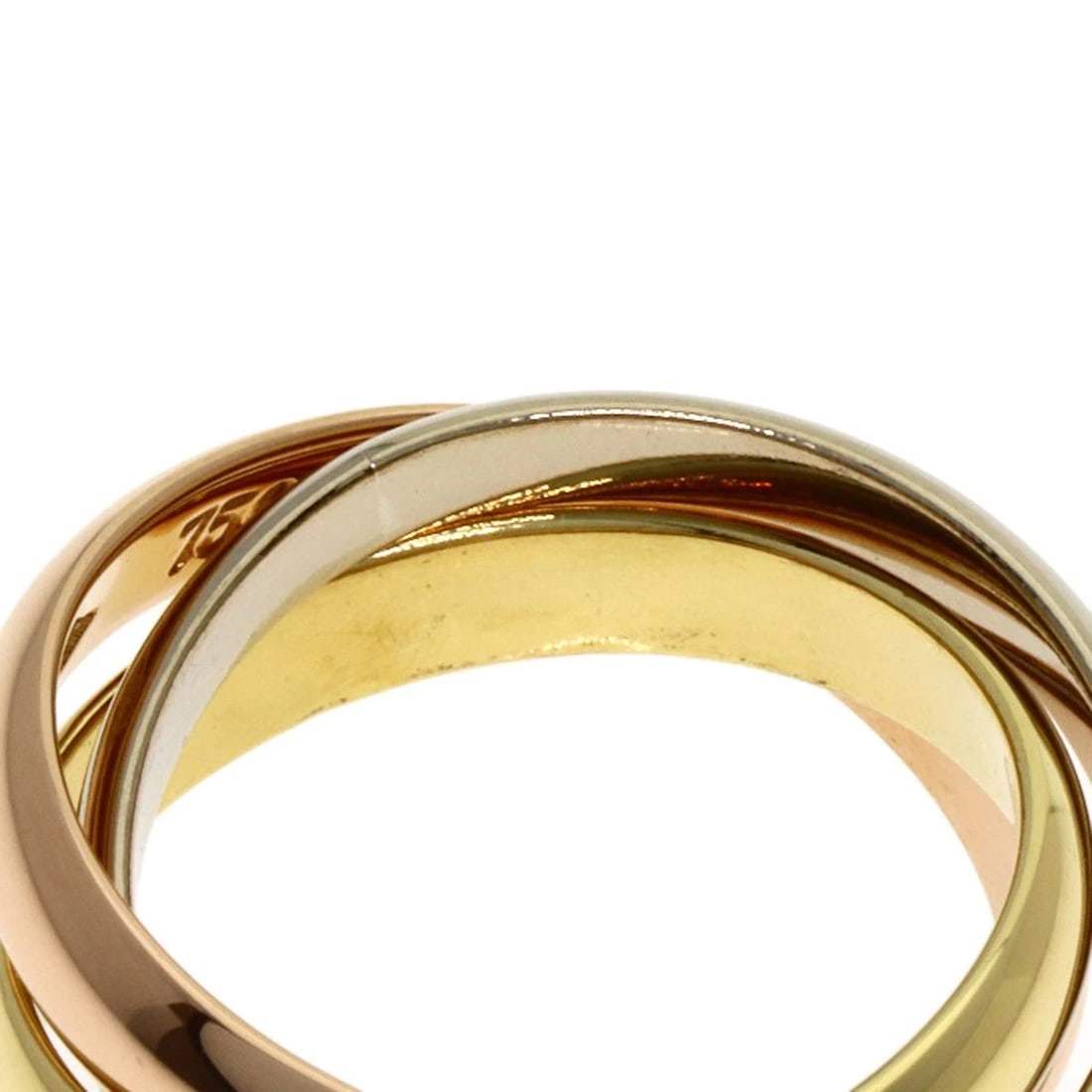 CARTIER TRINITY RING K18 YELLOW GOLD: CARTIER Trinity Ring K18 Yellow Gold Brand: CARTIER Type: Ring Material: K18 Yellow Gold/K18 White Gold/18K Pink Gold, Color: Exterior Color Gold Size: 5 (US) Accessories: None Accessories