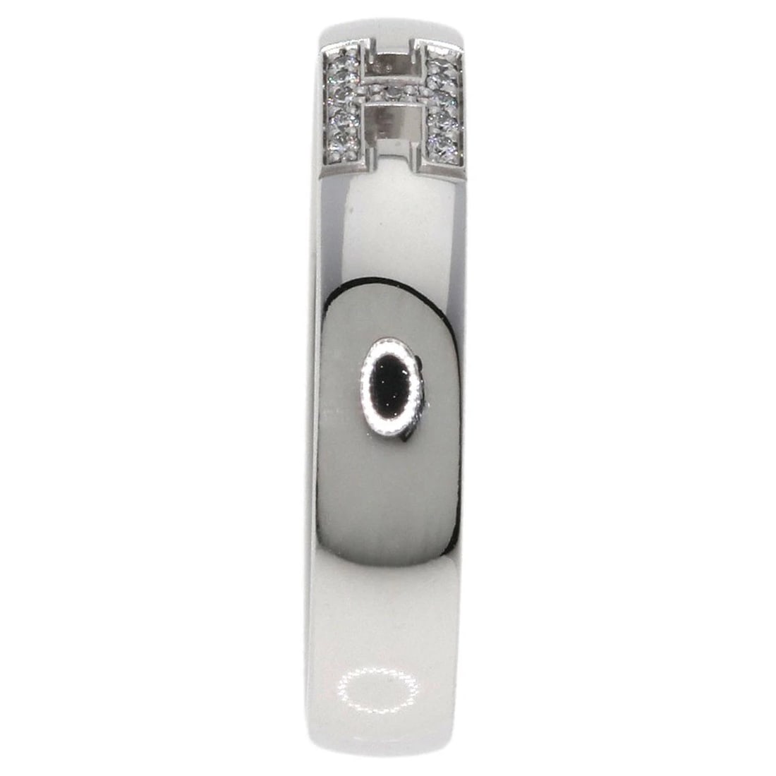 HERMES EVER HERCULES DIAMOND RING: HERMES Ever Hercules Diamond Ring Brand: HERMES Type: Ring Material: K18 White Gold, Main Stone/Creation Natural Color: Exterior Color Silver Size: 5 (US) Accessories: None Accessories Not