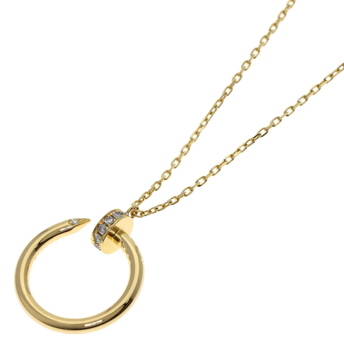 CARTIER JUST ANKLE DIAMOND NECKLACE: CARTIER Just Ankle Diamond Necklace Brand: CARTIER Type: Necklace Material: K18 Yellow Gold, Main Stone/Creation Natural Color: Exterior Color Gold Size: Chain Length:16.1inch/41cm Chain