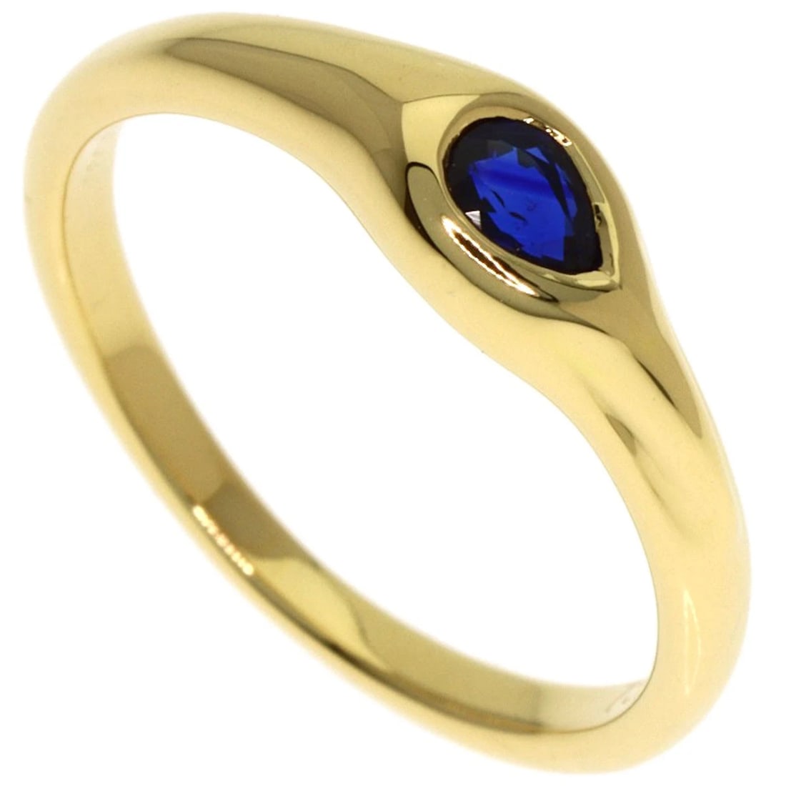 TIFFANY&CO. PEAR-SHAPED SAPPHIRE RING K18 YELLOW GOLD: TIFFANY&Co. Pear-shaped sapphire Ring K18 Yellow Gold Brand: TIFFANY&Co. Type: Ring Material: K18 Yellow Gold, Color: Exterior Color Gold Size: 4.75 (US) Accessories: None Accessories Notice: