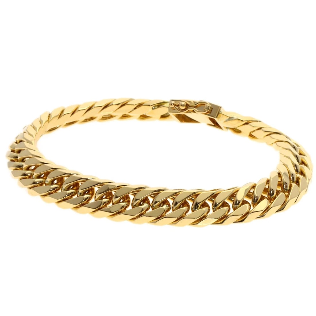 CURB CHAIN KIHEI 6-SIDED W BRACELET K18 YELLOW GOLD (1 of 6)
