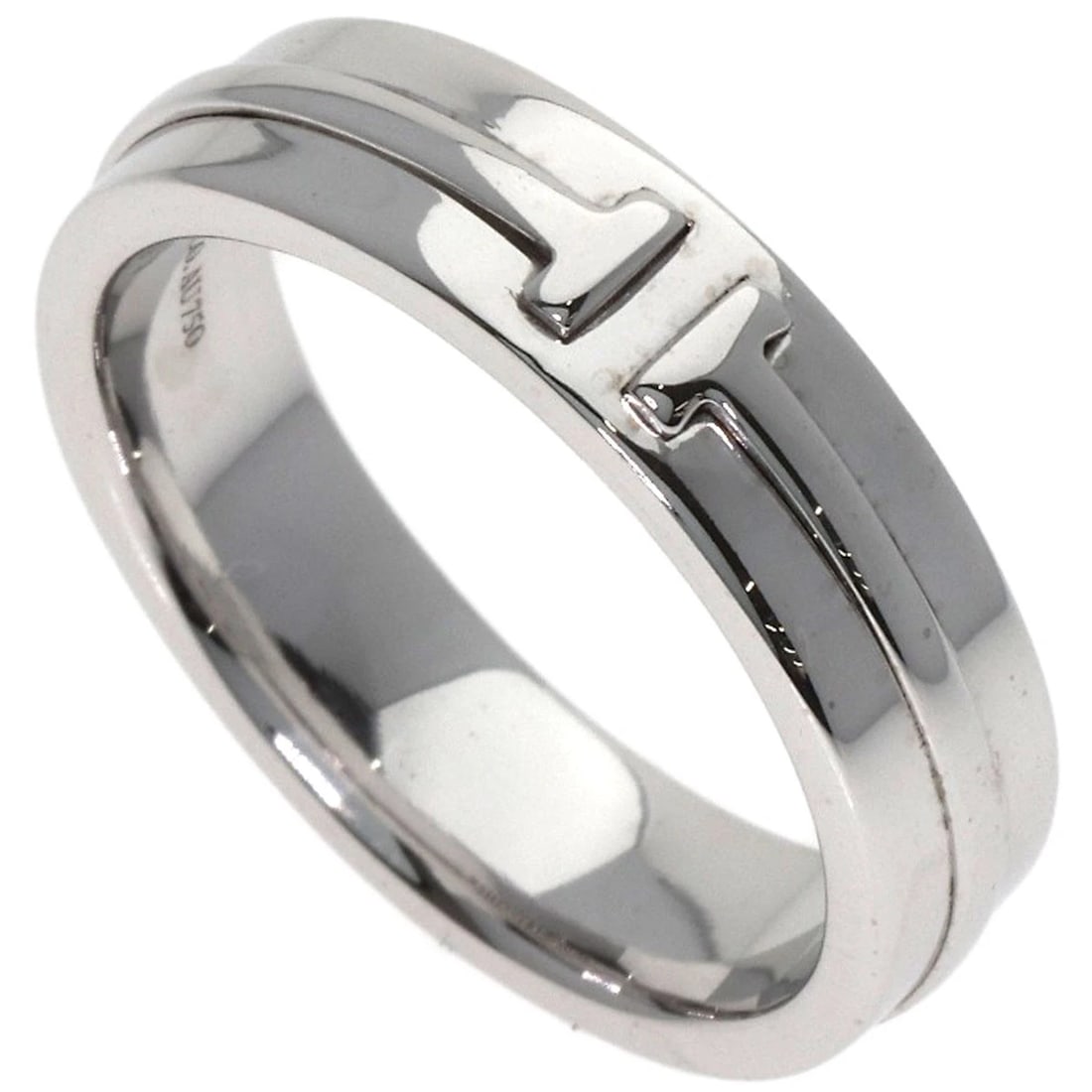TIFFANY&CO. T TWO WIDE RING K18 WHITE GOLD: TIFFANY&Co. T TWO wide Ring K18 White Gold Brand: TIFFANY&Co. Type: Ring Material: K18 White Gold, Color: Exterior Color Silver Size: 8.25 (US) Accessories: None Accessories Notice: When