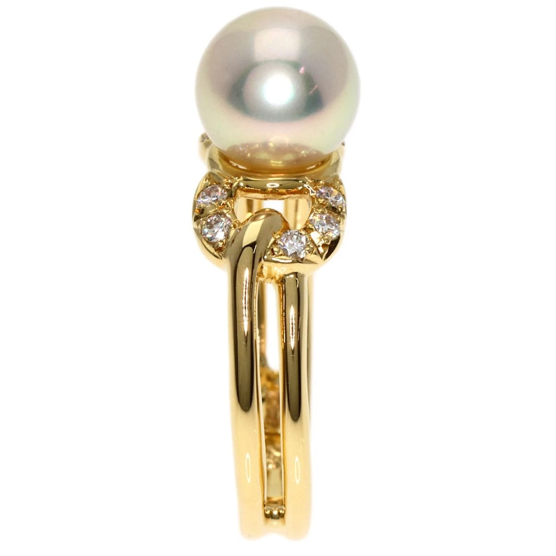 DIOR PEARL PEARL DIAMOND RING K18 YELLOW GOLD: Dior Pearl Pearl Diamond Ring K18 Yellow Gold Brand: Dior Type: Ring Material: K18 Yellow Gold, Color: Exterior Color Gold Size: 6.5 (US) Accessories: None Accessories Notice: When purchasing
