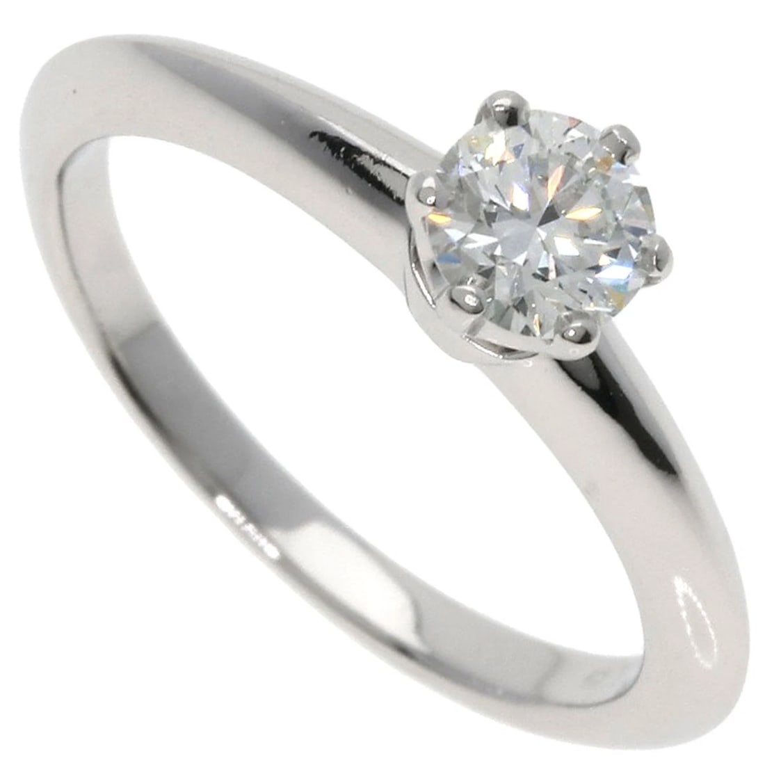 TIFFANY&CO. SOLITAIRE DIAMOND RING: TIFFANY&Co. Solitaire Diamond Ring Brand: TIFFANY&Co. Type: Ring Material: Platinum PT950, Main Stone/Creation Natural Color: Exterior Color Silver Size: 3.25 (US) Accessories: None