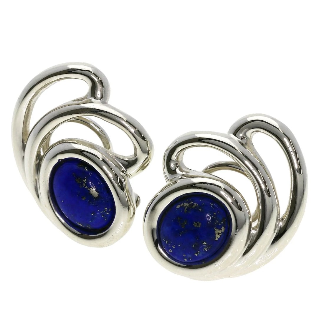 TIFFANY&CO. LAPIS LAZULI & AZURE STONE EARRING SILVER: TIFFANY&Co. Lapis Lazuli & Azure stone Earring Silver Brand: TIFFANY&Co. Type: Earring Material: Silver, Main Stone/Creation Natural Color: Exterior Color Silver Size: Stone