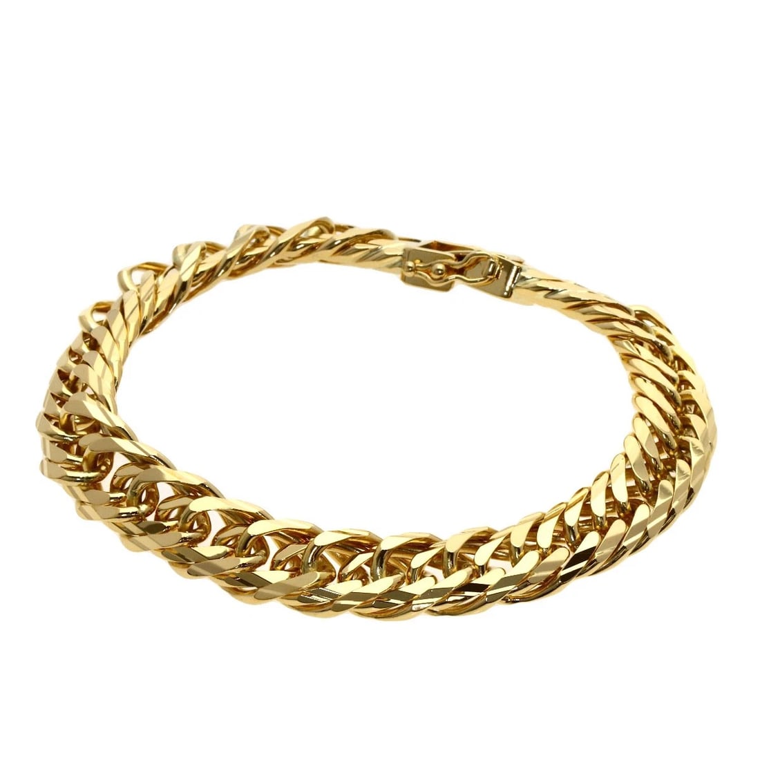 CURB CHAIN KIHEI 12-SIDED TRIPLE BRACELET K18 YELLOW GOLD: Curb Chain Kihei 12-sided Triple Bracelet K18 Yellow Gold Brand: SELECT JEWELRY Type: Bracelet Material: K18 Yellow Gold, Color: Exterior Color Gold Size: Chain Width:3.9inch/9.9mm Inner