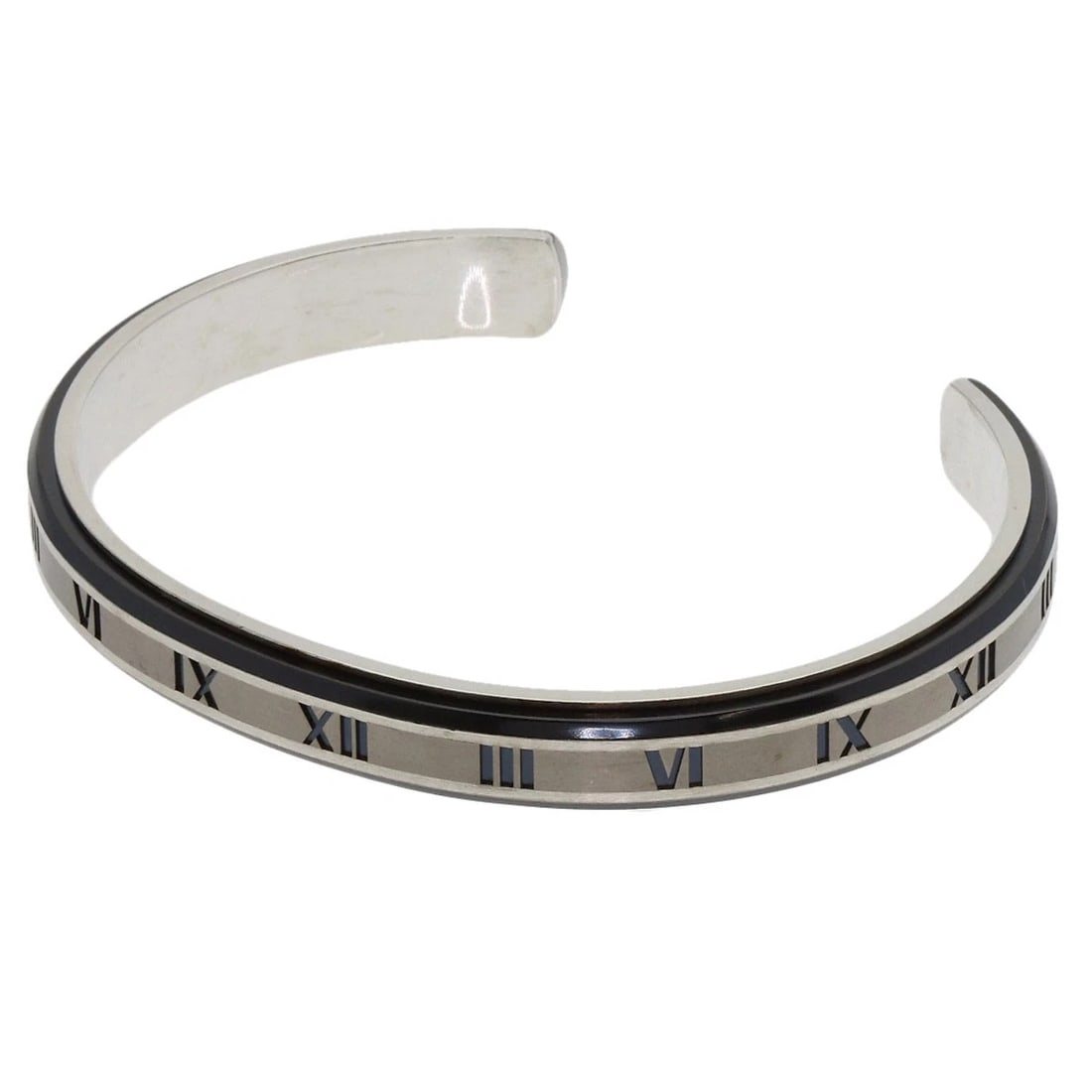 TIFFANY&CO. ATLAS BANGLE BRACELET SILVER TITANIUM: TIFFANY&Co. Atlas bangle Bracelet Silver Titanium Brand: TIFFANY&Co. Type: Bracelet Material: Silver, Color: Exterior Color Silver Size: Inner Circumference:7.5inch/19cm Band Width:0.3inch/8.3mm