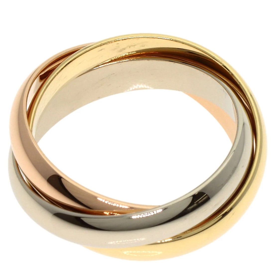 CARTIER TRINITY RING K18 YELLOW GOLD K18 WHITE GOLD: CARTIER Trinity Ring K18 Yellow Gold K18 White Gold Brand: CARTIER Type: Ring Material: K18 Yellow Gold/K18 White Gold/18K Pink Gold, Color: Exterior Color Gold Size: 5.75 (US) Accessories: None