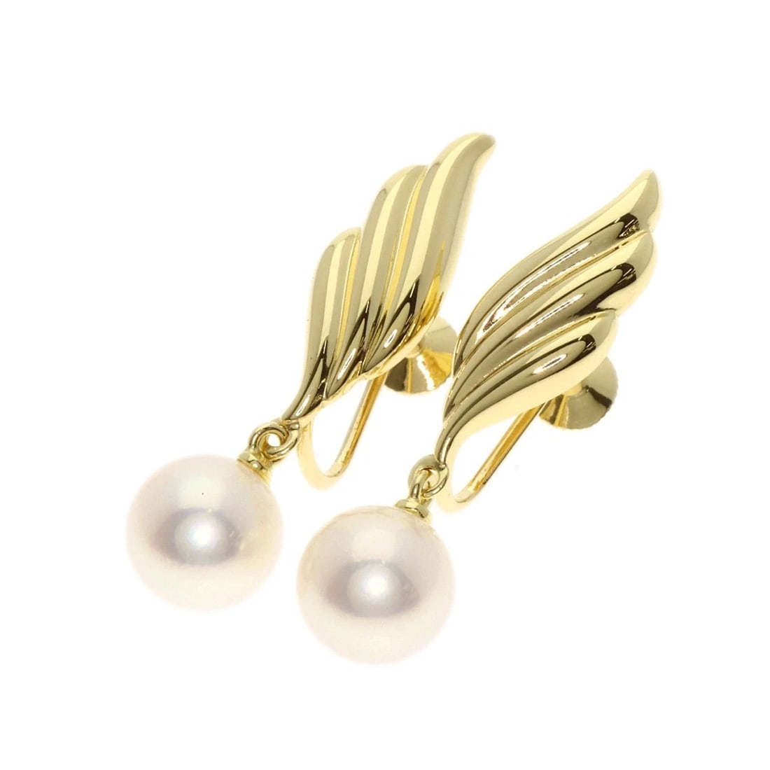 MIKIMOTO AKOYA PEARL PEARL EARRING K18 YELLOW GOLD: MIKIMOTO Akoya pearl Pearl Earring K18 Yellow Gold Brand: MIKIMOTO Type: Earring Material: K18 Yellow Gold, Color: Exterior Color Gold Size: Stone Size:0.3inch/7.3mm Top Size:1.1inch/27x7.2x7.2mm