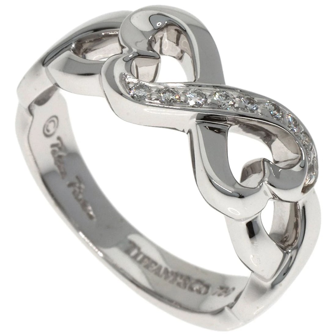 TIFFANY&CO. LOVING HEART DIAMOND RING K18 WHITE GOLD: TIFFANY&Co. Loving Heart Diamond Ring K18 White Gold Brand: TIFFANY&Co. Type: Ring Material: K18 White Gold, Main Stone/Creation Natural Color: Exterior Color Silver Size: 5 (US) Accessories: