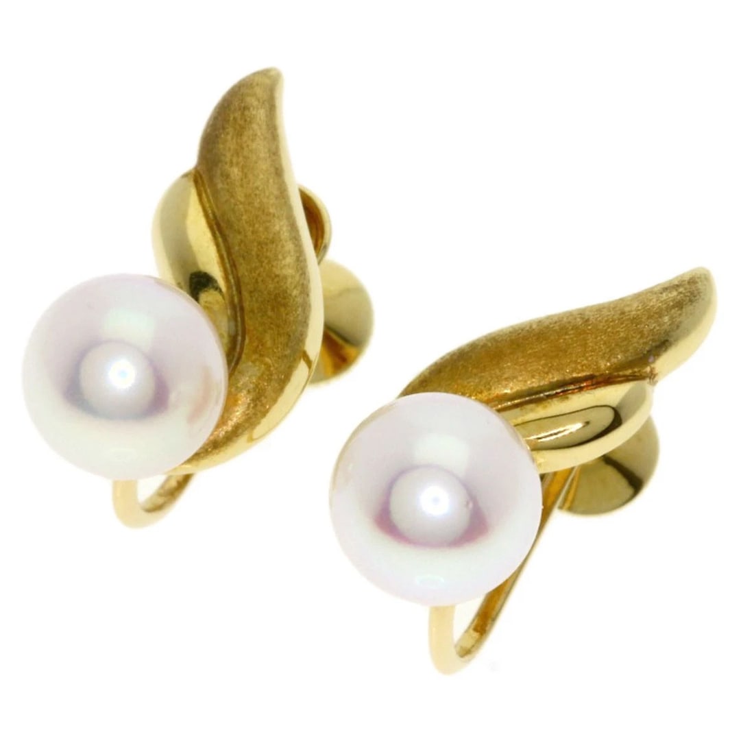 MIKIMOTO PEARL PEARL EARRING K18 YELLOW GOLD (1 of 4)