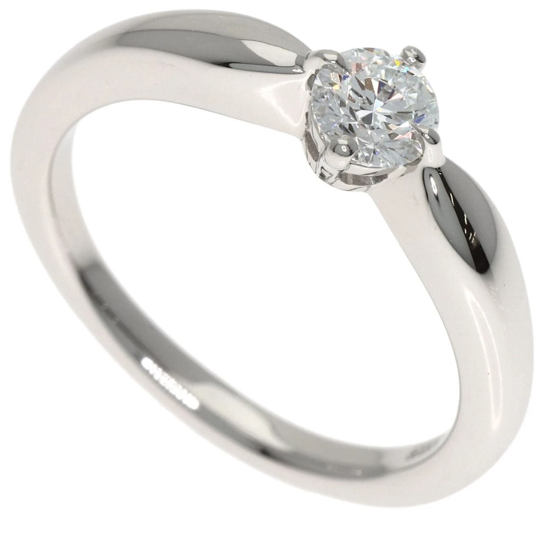 BVLGARI DEDI CARTA A VENEZIA DIAMOND RING: BVLGARI Dedi Carta A Venezia Diamond Ring Brand: BVLGARI Type: Ring Material: Platinum PT950, Main Stone/Creation Natural Color: Exterior Color Silver Size: 4.5 (US) Accessories: None