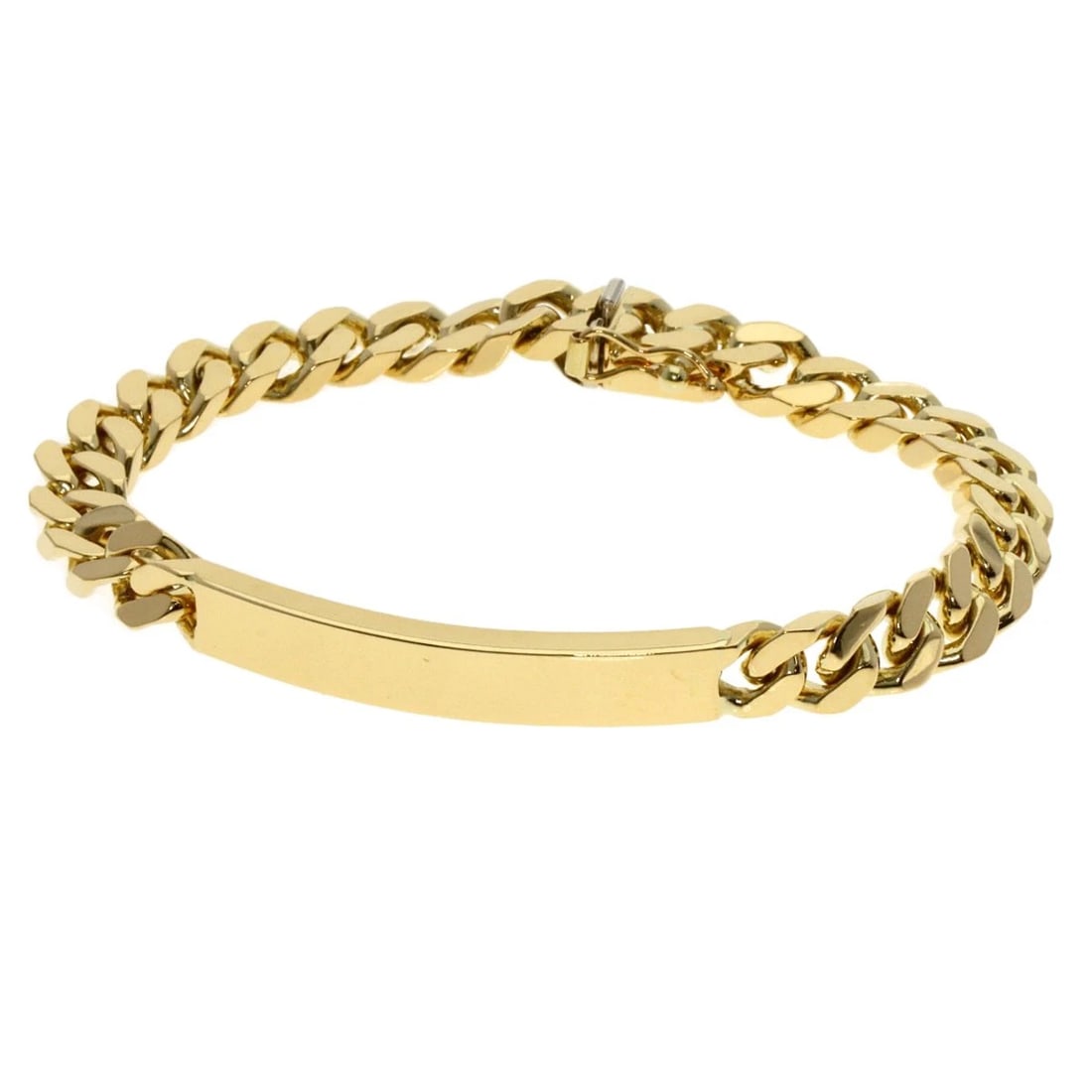 CURB CHAIN KIHEI 4-SIDED PLATE BRACELET: Curb Chain Kihei 4-Sided Plate Bracelet Brand: SELECT JEWELRY Type: Bracelet Material: K18 Yellow Gold, Color: Exterior Color Gold Size: Chain Width:2.4inch/6.0mm Inner