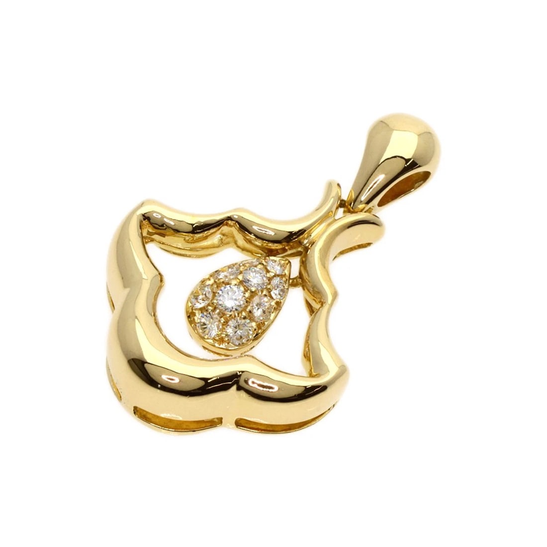QUEEN DIAMOND PENDANT TOP K18 YELLOW GOLD: Queen Diamond Pendant top K18 Yellow Gold Brand: Queen Type: Pendant top Material: K18 Yellow Gold, Main Stone/Creation Natural Color: Exterior Color Gold Size: Top Size:1.5inch/37x23.2x7.5mm 