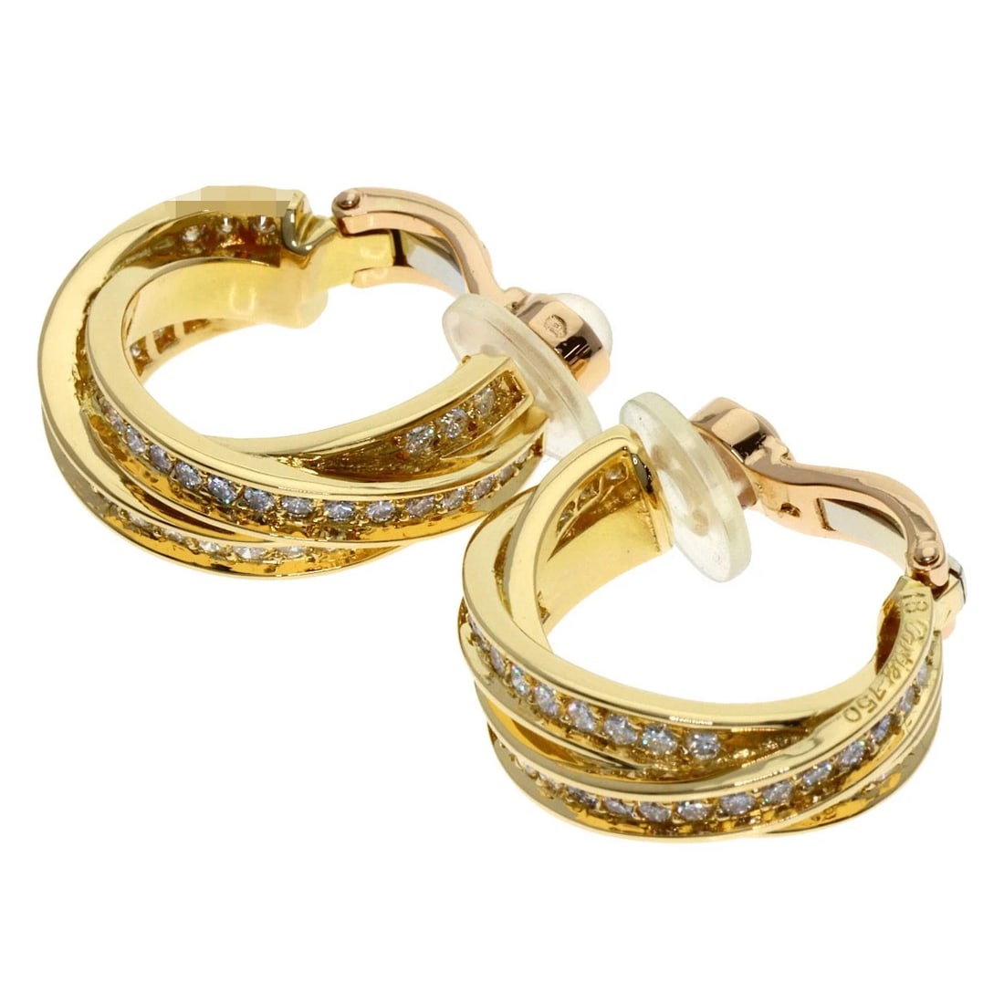 CARTIER THREE BANGLES DIAMOND EARRING - 2