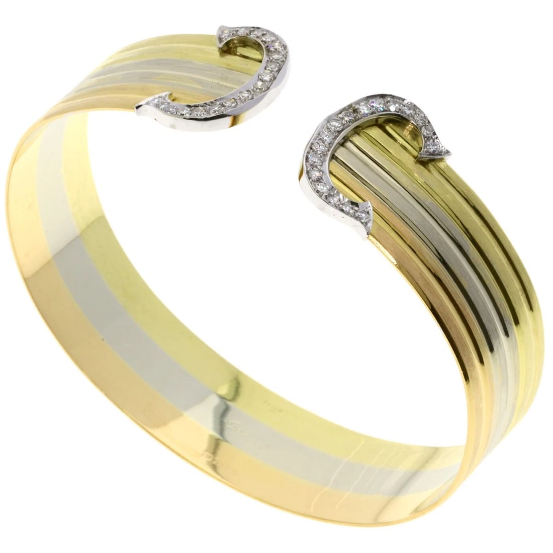 CARTIER VINTAGE 2C LM DIAMOND BRACELET: CARTIER Vintage 2C LM Diamond Bracelet Brand: CARTIER Type: Bracelet Material: K18 Yellow Gold, Main Stone/Creation Natural Color: Exterior Color Gold Size: Top Size:0.8inch/19.5x30.9x2.3mm Inner