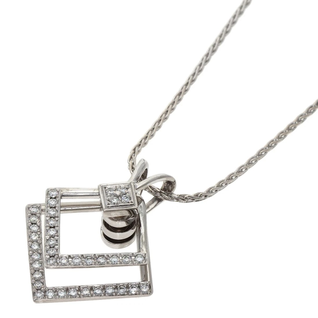 WALTHAM SWING DIAMOND NECKLACE K18 WHITE GOLD (1 of 3)