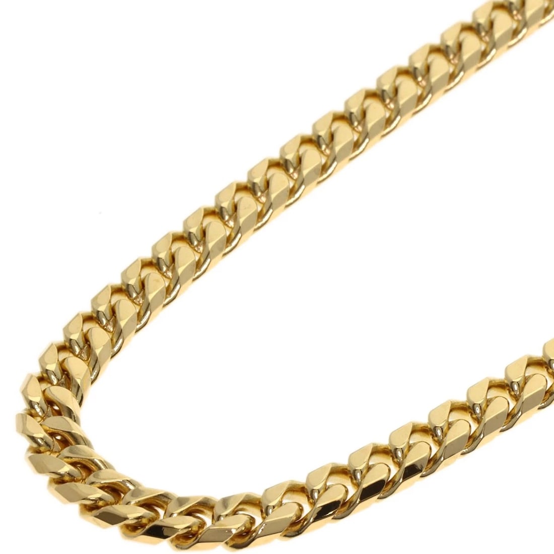 CURB CHAIN KIHEI 8 SIDES NECKLACE K18 YELLOW GOLD (1 of 4)