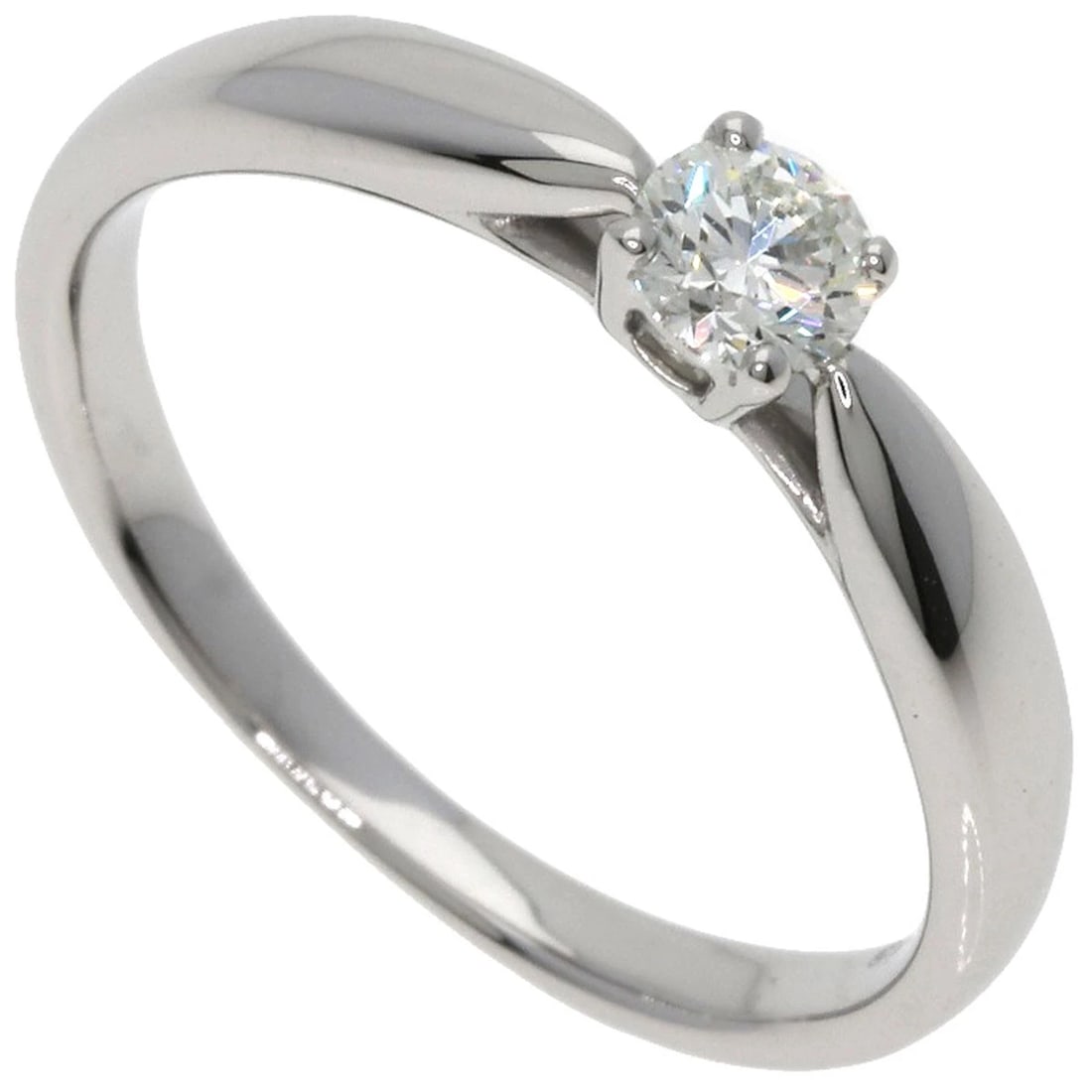 TIFFANY&CO. HARMONY SOLITAIRE DIAMOND RING: TIFFANY&Co. Harmony Solitaire Diamond Ring Brand: TIFFANY&Co. Type: Ring Material: Platinum PT950, Main Stone/Creation Natural Color: Exterior Color Silver Size: 5 (US) Accessories: None A