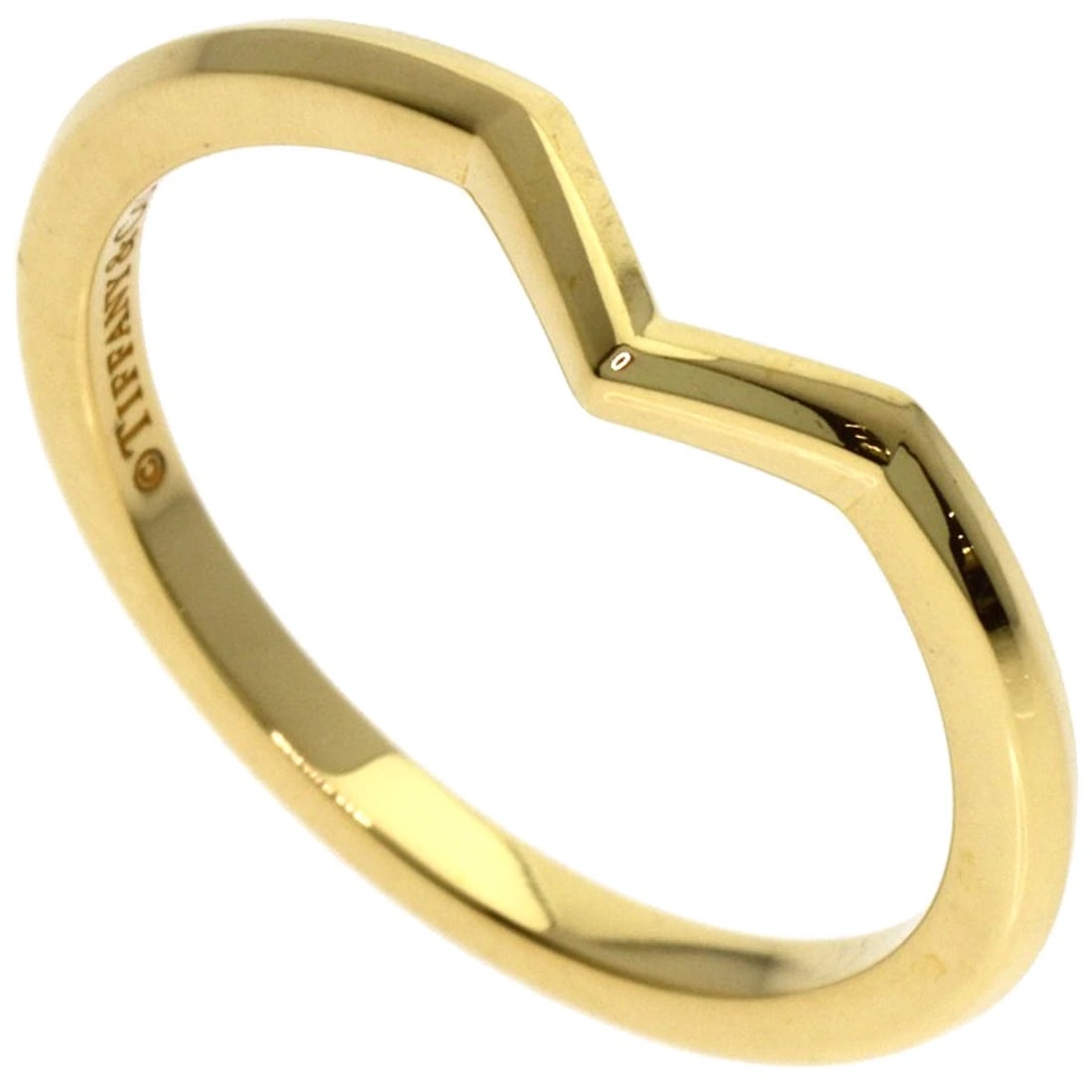TIFFANY&CO. V BAND RING K18 YELLOW GOLD: TIFFANY&Co. V band Ring K18 Yellow Gold Brand: TIFFANY&Co. Type: Ring Material: K18 Yellow Gold, Color: Exterior Color Gold Size: 4.5 (US) Accessories: None Accessories Notice: When