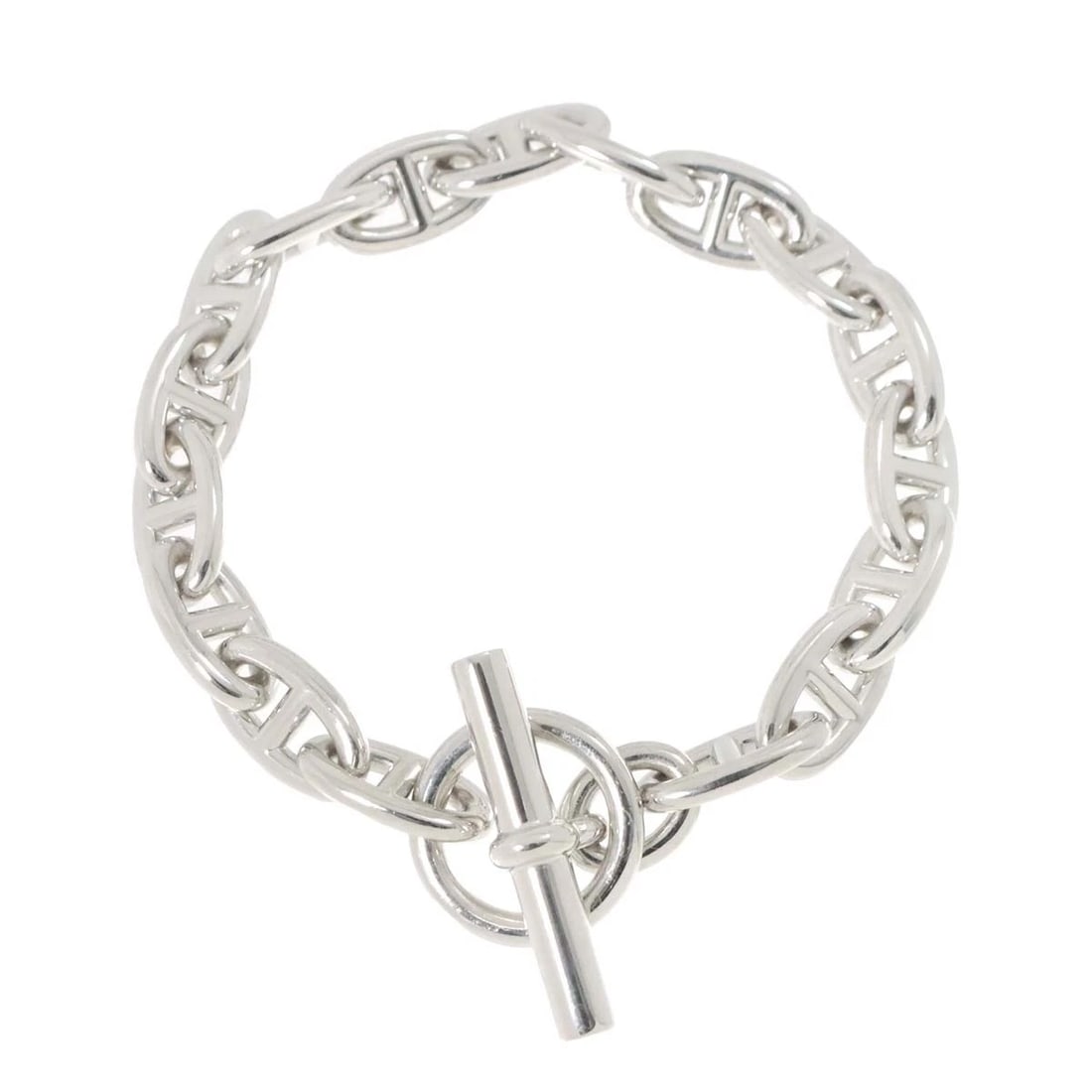 HERMES CHAINE DANCRE GM BRACELET SILVER 925: HERMES Chaine dancre GM Bracelet Silver 925 Brand: HERMES Type: Bracelet Material: Silver 925, Color: Silver Size: Full length:apporox.10.6inch Inner circumference 8.6inch Width:(max.) 11.4 mm