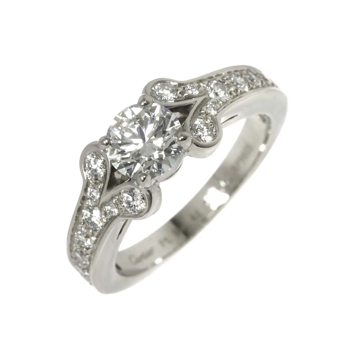 CARTIER BALLERINE DIAMOND RING: Cartier Ballerine Diamond Ring Brand: Cartier Type: Ring Material: Pt, Main Stone/Creation Natural Color: Platinum Size: 4.5 (US) Accessories: None Accessories Notice: When purchasing