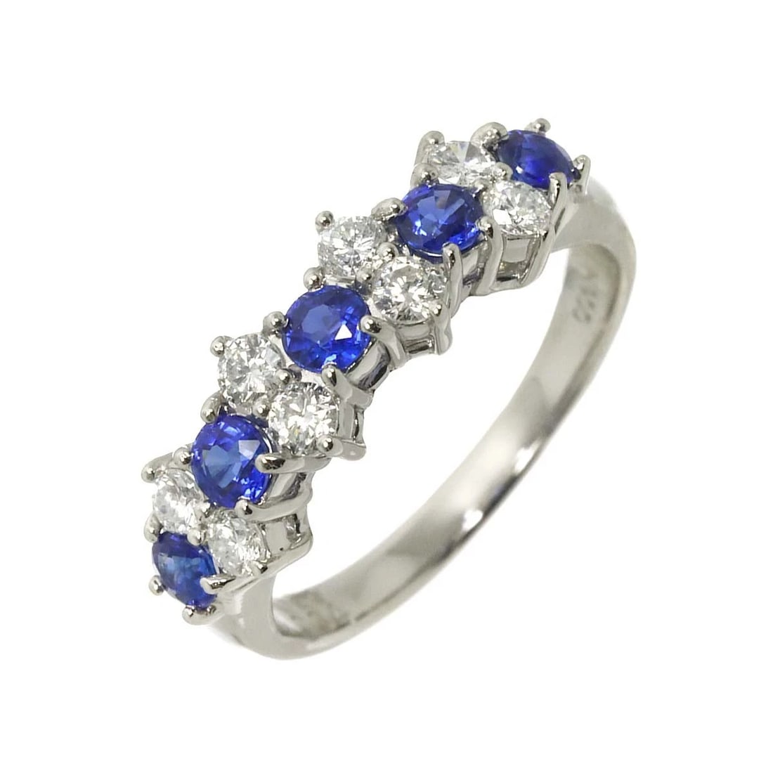 SAPPHIRE DIAMOND RING PT PLATINUM (1 of 4)