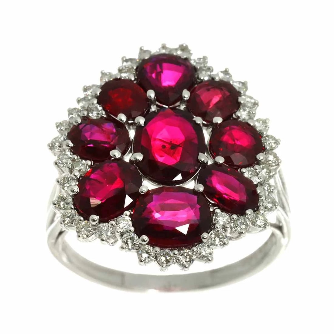 RUBY DIAMOND RING 18K WG - 2