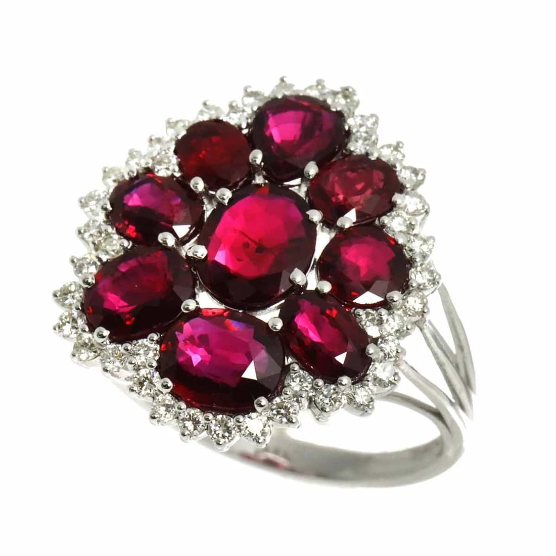 RUBY DIAMOND RING 18K WG - 3