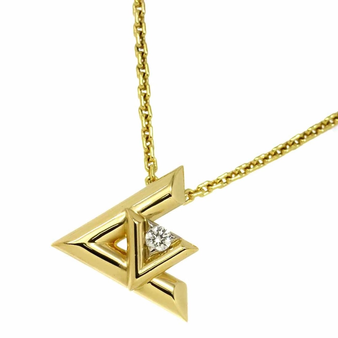 LOUIS VUITTON VOLTONE DIAMOND NECKLACE: LOUIS VUITTON VOLTONE Diamond Necklace Brand: LOUIS VUITTON Type: Necklace Material: 750 Yellow gold, Main Stone/Creation Natural Color: Gold Size: internal circumference of the chain:21.7inch