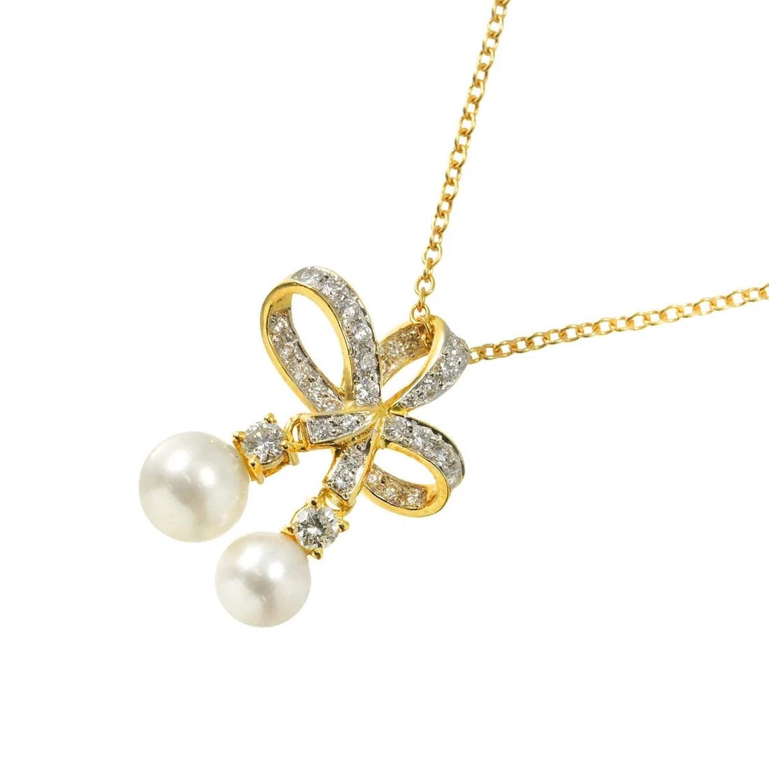 PONTE VECCHIO AKOYA PEARL DIAMOND NECKLACE: Ponte Vecchio Akoya Pearl Diamond Necklace Brand: Ponte Vecchio Type: Necklace Material: 750 Yellow gold, Main Stone/Creation Natural Color: Yellow Gold Size: internal circumference of the