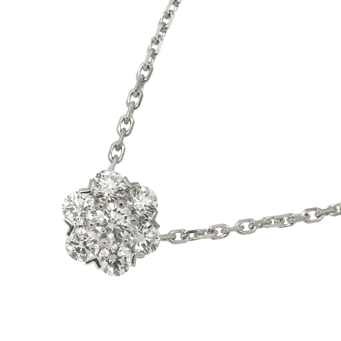 VAN CLEEF ARPELS FLEURETTE DIAMOND SM NECKLACE: Van Cleef Arpels Fleurette Diamond SM Necklace Brand: Van Cleef Arpels Type: Necklace Material: 750 White Gold, Main Stone/Creation Natural Color: White Gold Size: internal circumference of