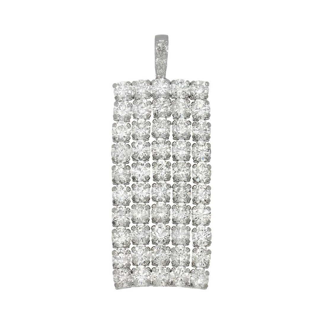 DIAMOND PENDANT TOP PT PLATINUM: Diamond Pendant Top Pt Platinum Brand: Unbranded Type: Pendant Material: Pt Platinum, Main Stone/Creation Natural Color: Platinum Size: W 11 X H 29.8mm(full length) Thickness:2.1mm