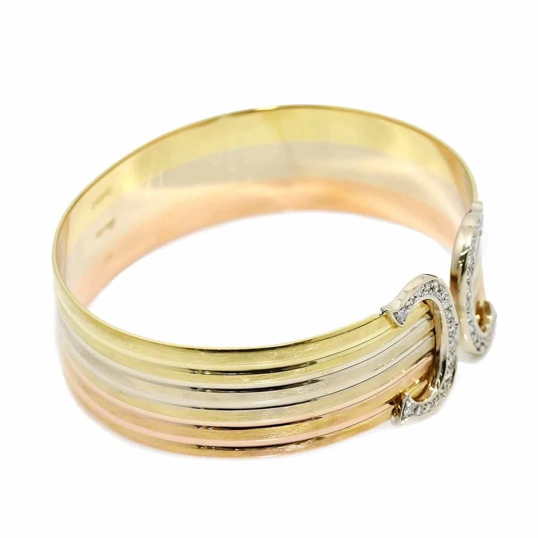 CARTIER 2C C2 DIAMOND TRINITY BANGLE BRACELET - 3