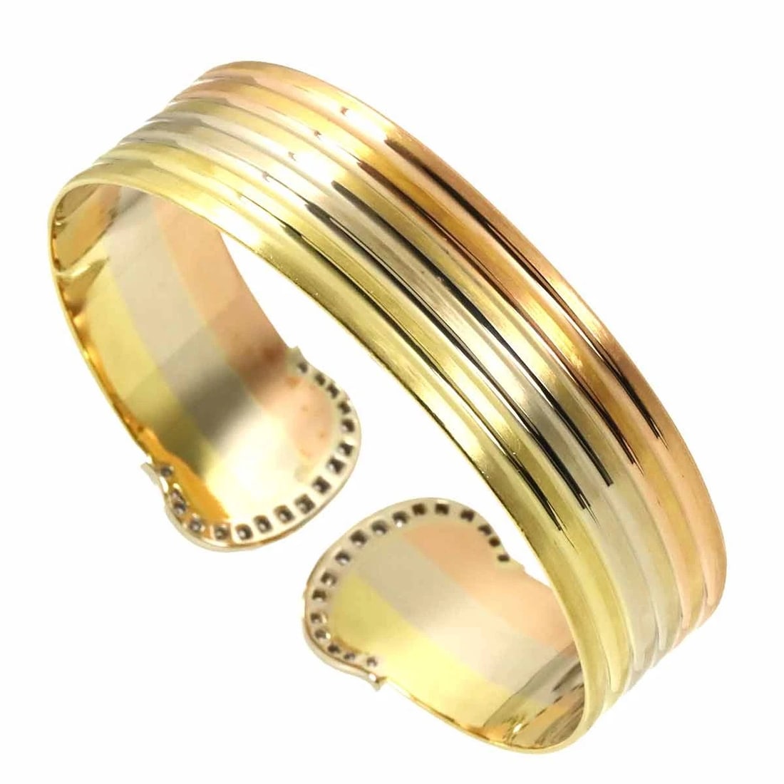 CARTIER 2C C2 DIAMOND TRINITY BANGLE BRACELET - 4