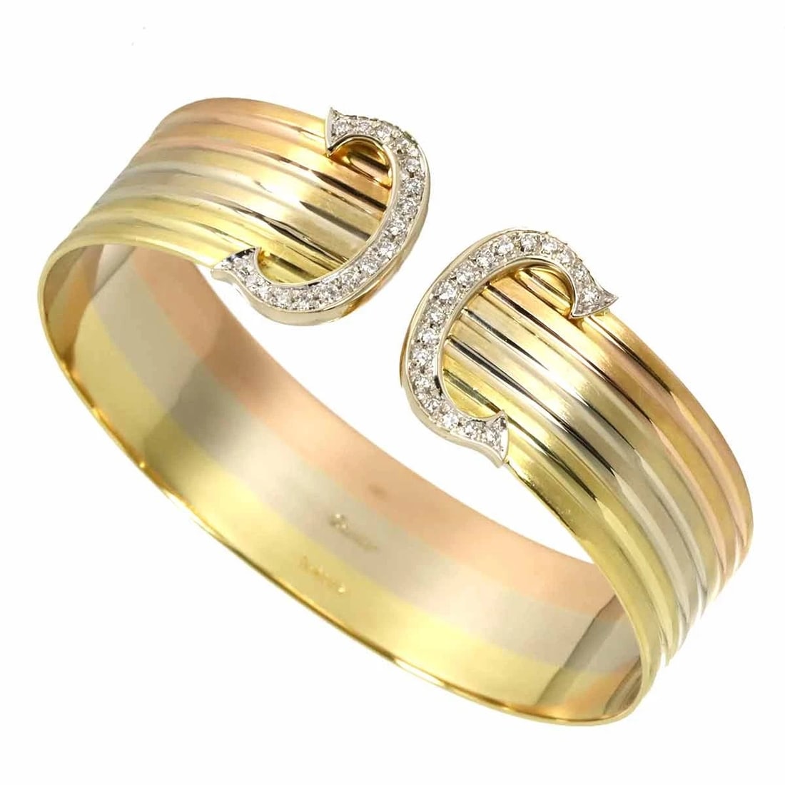 CARTIER 2C C2 DIAMOND TRINITY BANGLE BRACELET - 5